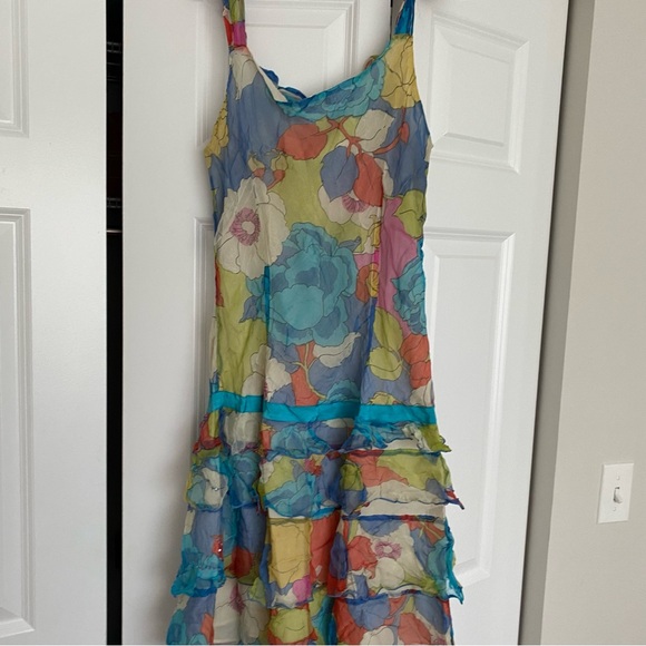 Spogee vintage 90’s silk floral abstract print size L - Picture 5 of 5